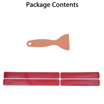 

Front/Rear Sill Stickers Red 4pcs Car Door Anti-Scratch Anti-skid Useful