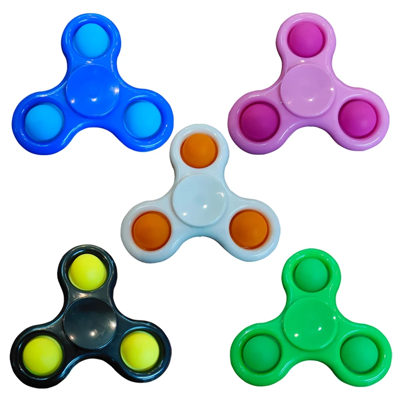 Anti Stress Pressure Reliever Montessori Fidget Spinners Simple Dimple Push Keychain Toys for Adult Kids