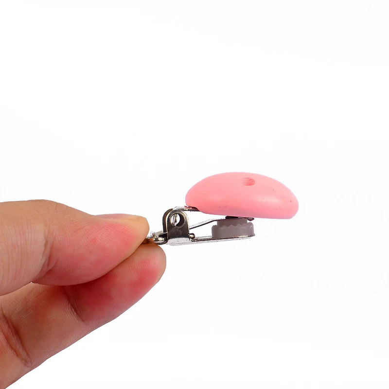 10Pcs Round Wood Pacifier Clip Baby Teething Dummy Clip Accessories for DIY Pacifier Chain Tool Wholesale 6