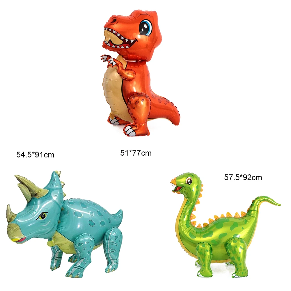 1 шт., 4D динозавр, воздушный шар из фольги, стоящий зеленый динозавр, красный дракон, декор на день рождения, вечерние принадлежности для мальчиков, детские игрушки, гелиевые шары
