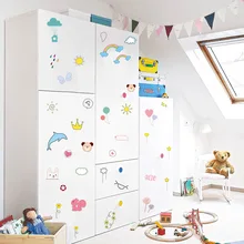 Mu ji Workers Ding наклейки на стену «Happy» икона детская комната Спальня наклейки сердечки шкаф встроенный холодильник дверные наклейки F