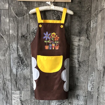 

Cute Adjustable Bib Aprons with Pocket Side Coral Velvet Towels Waterproof Oil-proof Gardening Pet Shop Florist men and women