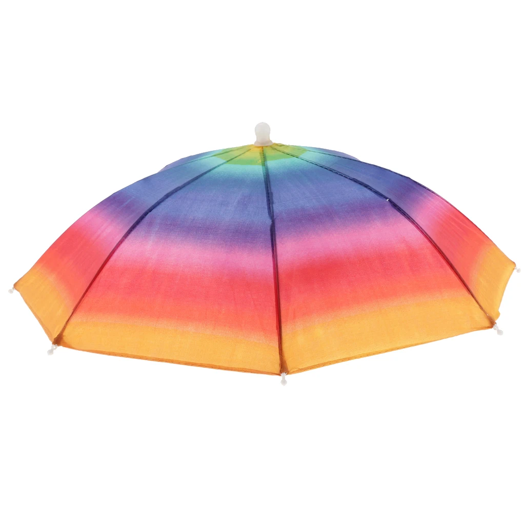 Rainbow Sun Rain Protection Umbrella Hat Kids Children Outdoor Headwear Para for Camping Fishing Hunting Hiking