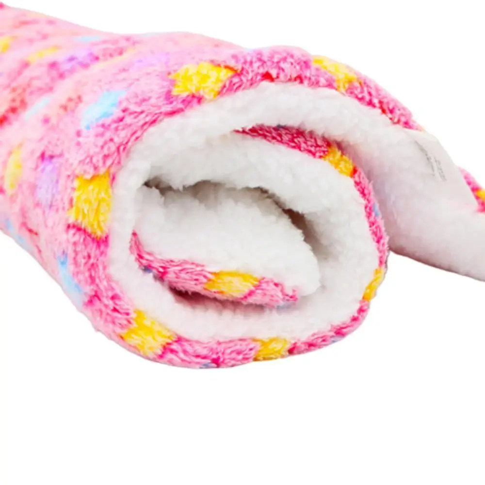 Утолщенная мягкая флисовая подкладка для домашних животных, одеяло, кровать, коврик для щенка, собаки, кошки, дивана, подушка, моющийся коврик, сохраняет тепло - Цвет: Pink