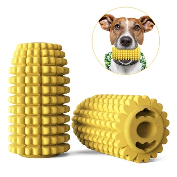 

Dog Corn Shape Molar Chew Toy Durable Indestructible Tough Rubber Remove Tartar Tooth Oral Cleaning Training Tool with Bite Rope