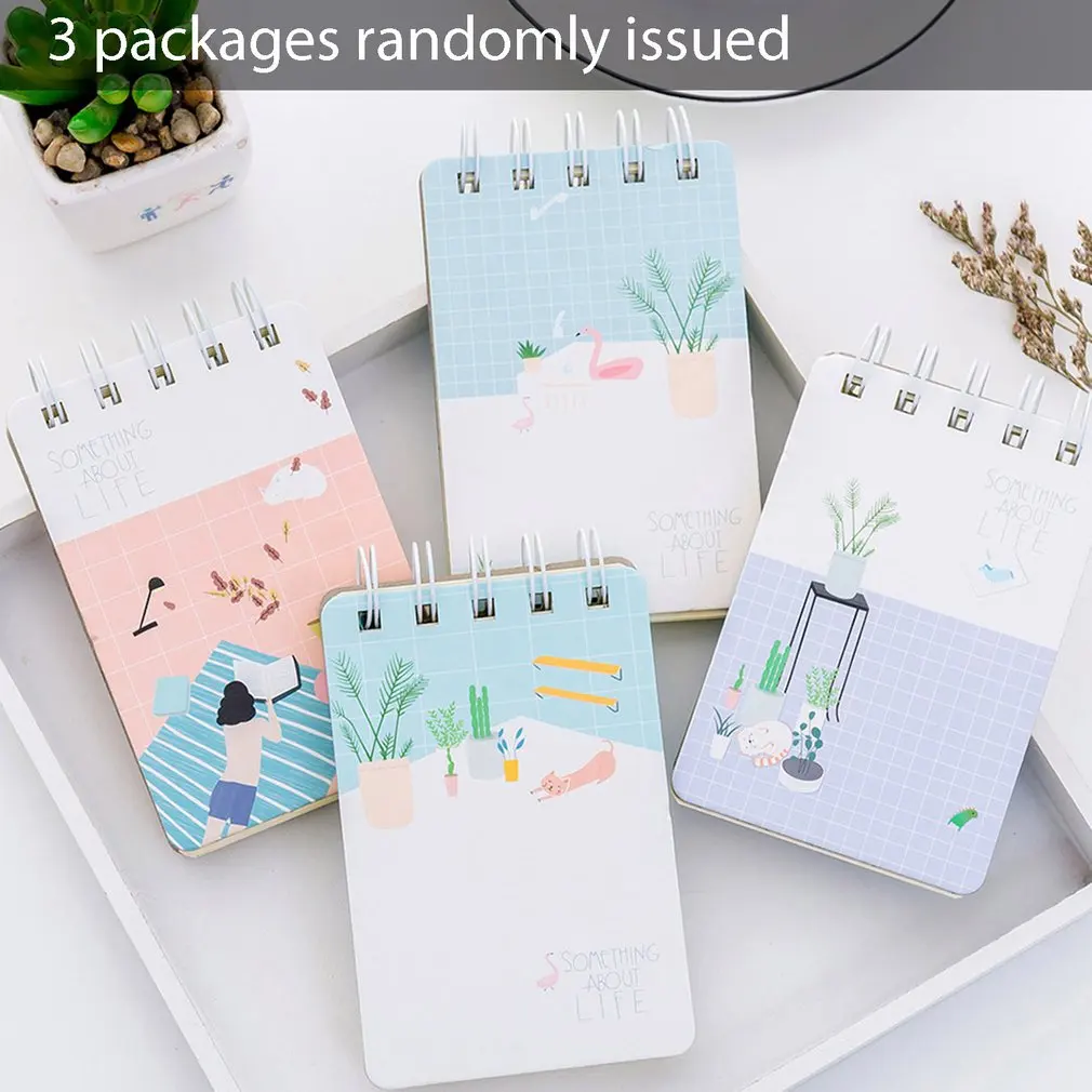 

3pcs/Set Creative Coil Spiral Book Mini Portable Notebook Journal Diary Book School Supplies Students Stationery