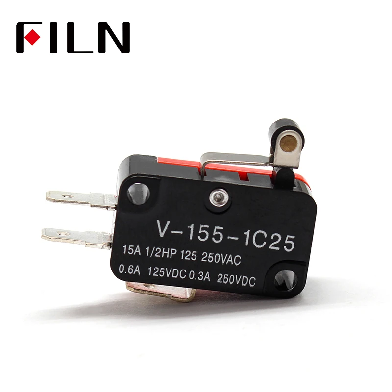 Inching switch, V-155-1C25 limit switch, short handle, roller, silver point (3)