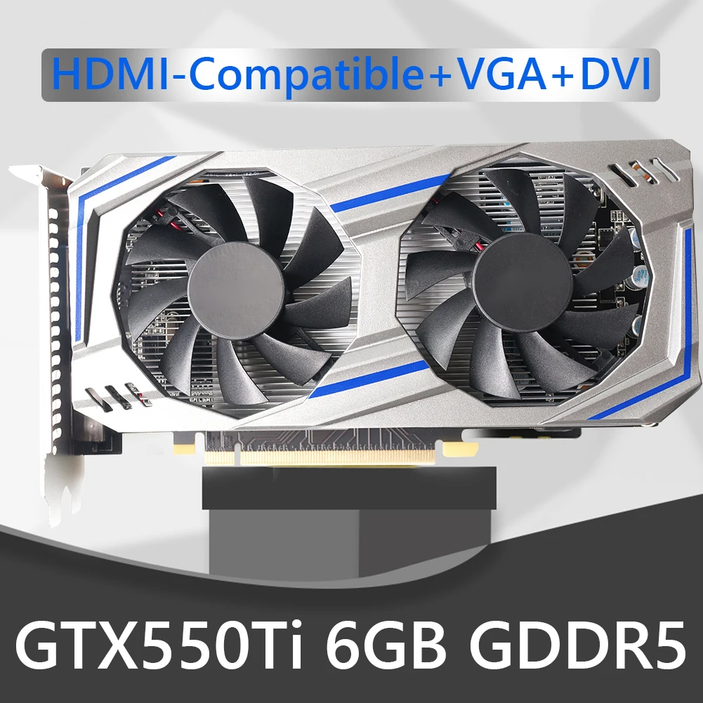 good pc graphics card Computer Graphic Card GTX550Ti 128bit 4GB GDDR5 NVIDIA PCI-Express 2.0 HDMI-Compatible Gaming Video Cards with Dual Cooling Fan video card for pc Graphics Cards