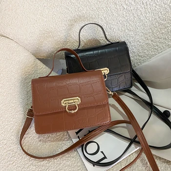 

Women Bags 2020 New Designer Crocodile Pattern Handbag Female Chain Bag Lock Purses Pu Leather Small Square Shoulder Bag