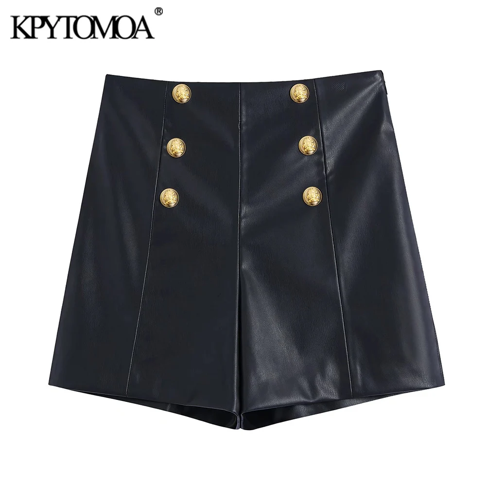 Шорты-бермуды KPYTOMOA женские из искусственной кожи Модные Винтажные Короткие