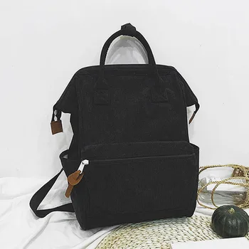 

2020 Corduroy Backpacks Women School Bags For Teenager Girls Mochila Larger Capacity Casual Travel Backpacks Female Rucksack