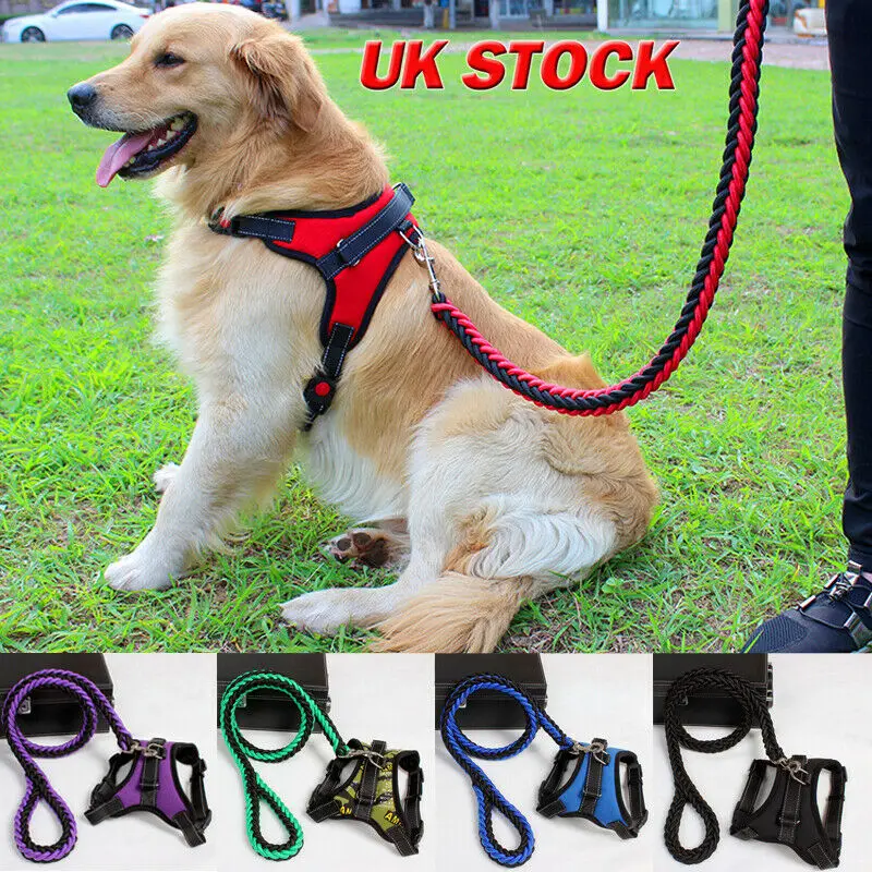 

Brand New High Quality Non-Pull Dog Harness Rope Adjustable Pet Puppy Dog Walking Strap Vest Chest Belt Set Large Size M L XL