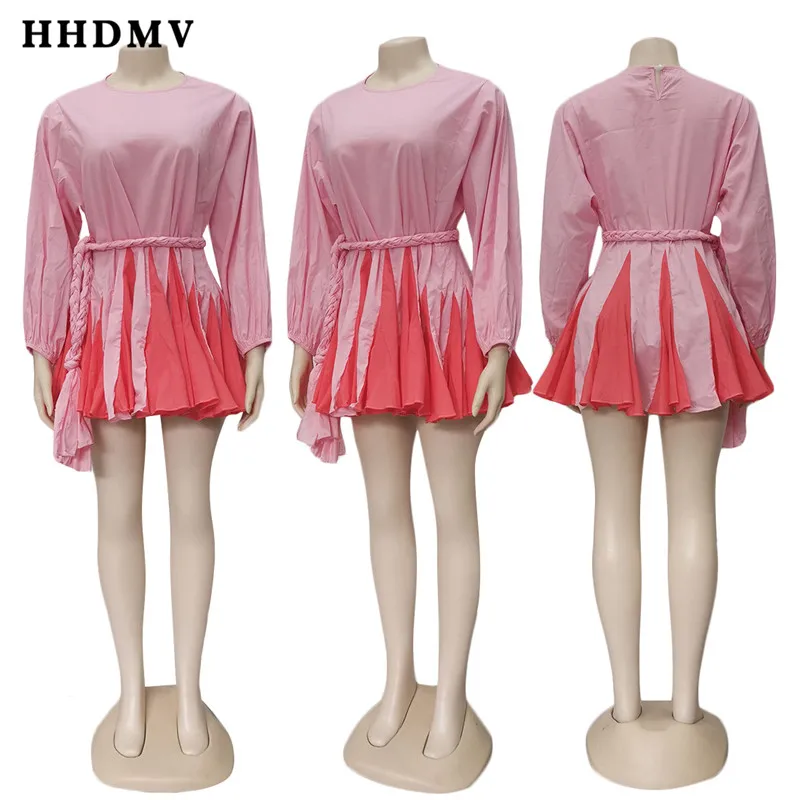 HHDMV YC1853 Новая мода Лето Женское Элегантное Длинное платье свободное розовое платье для ночного клуба мини платье