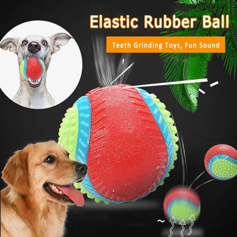 Perro de juguete goma bola Bite-resistente juguete carne sabor elástico de la bola evitar perro de destruir cosas producto para entrenamiento de perro
