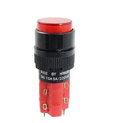

Red 3/4" Round Push Button Momentary Switch w LED Lamp