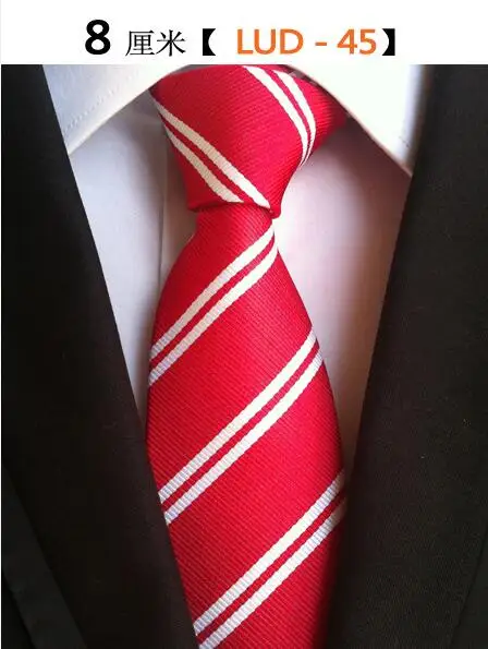 Новые Классические шелковые мужские галстуки, галстуки на шею, 8 см. Клетчатые полосатые галстуки для мужчин, деловые роскошные галстуки для свадебной вечеринки, галстуки Gravatas - Цвет: 45