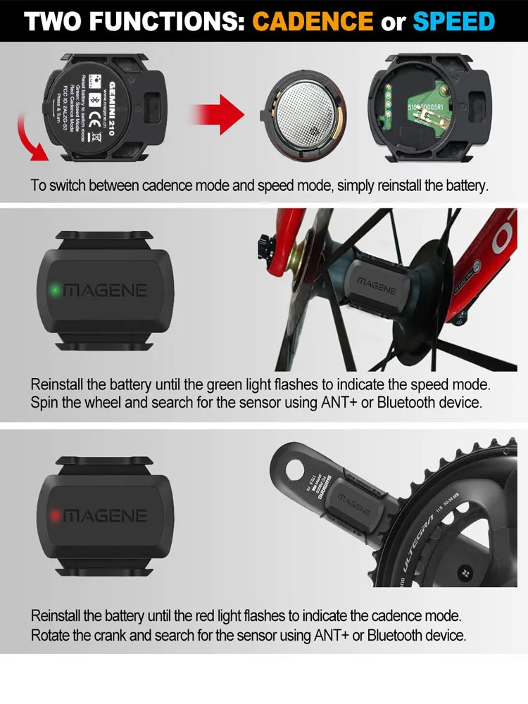 Велосипедный Magene Mover H64 двойной режим ANT + и Bluetooth 4 0 датчик сердечного ритма с