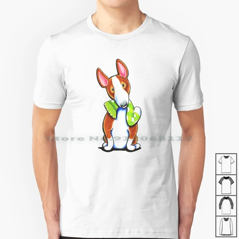 Terrier Lets Play T Shirt 100% Cotone Bull Terrier Mini Bull Terrier Miniature Bull Terrier Terrier Rosso Bianco Bull Terrier Rosso