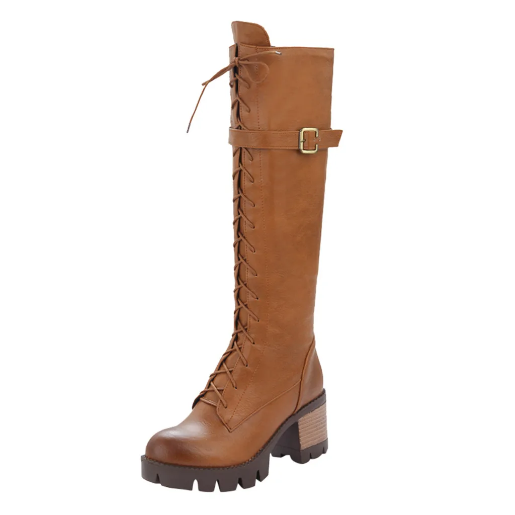 Сапоги выше колена; зимние сапоги; женские кожаные сапоги; Botas Largas Para Mujer;# C