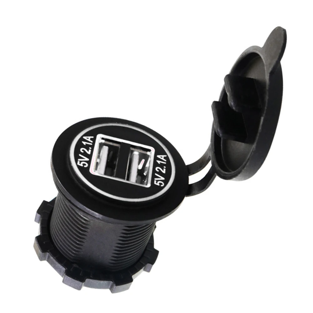 5V 2.1A Dual USB Ports LED Display Car Motorcycle Phone Charger Outlet Adapter Motorcycle Electric Accessories