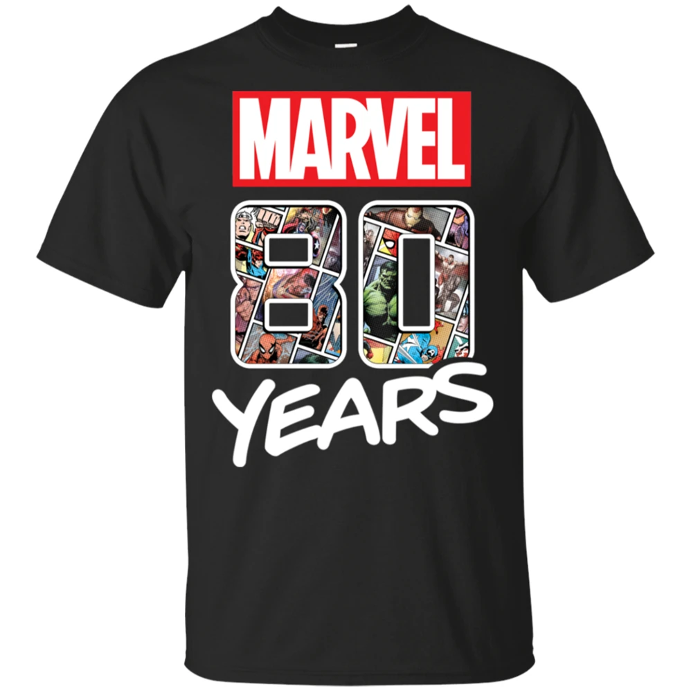 Marvel раскрывает 80 лет футболки 2019 D23 Экспо Новинка D Sney Мужская Черная фотография