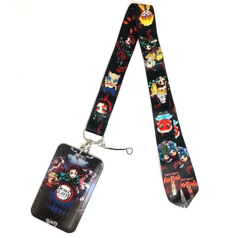 Hot Anime Demon Slayer Lanyard Badge ID Card Holder Neck Strap Cell Phone Neck Straps Office
