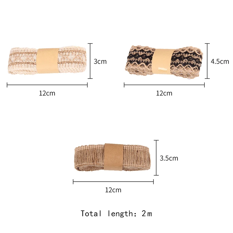 3-4,5 см, 2 м/рулон, деревенские товары для дня рождения, свадьбы, Рождества, Декор, льняная веревка, ручная работа, швейная тканая лента