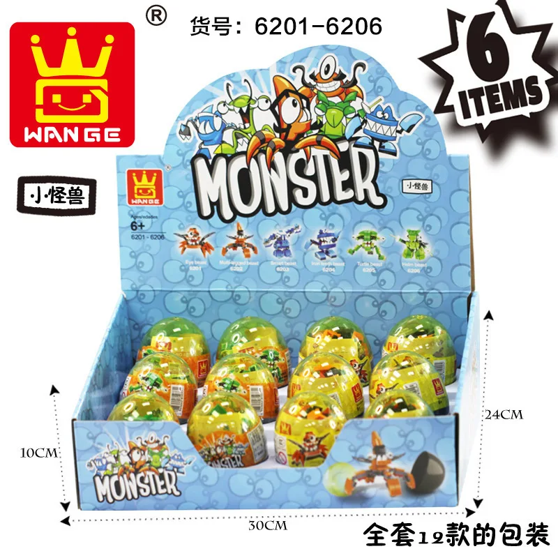 

Wange Mini Capsule Toy Traffic Space Capsule Toy Dinosaur Egg 6501-6 6701-6 Educational Assembled Building Blocks