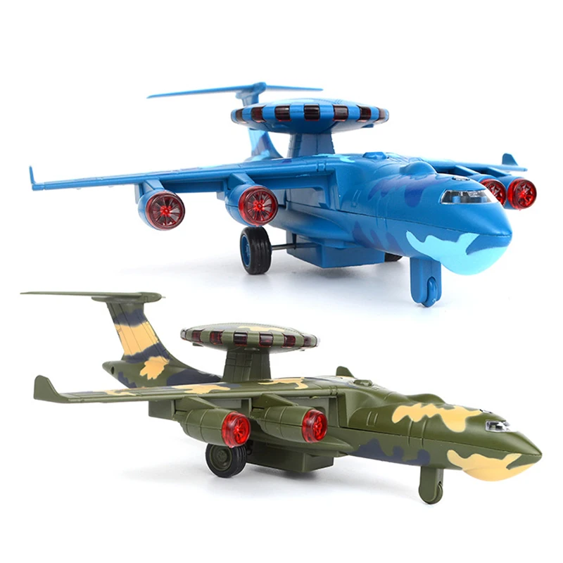 

Diecast Metal Toy Airplane Alloy Aircraft Model Simulation Early Warning Machine Sound Light Pull Back Boys Toys Decoration Gift