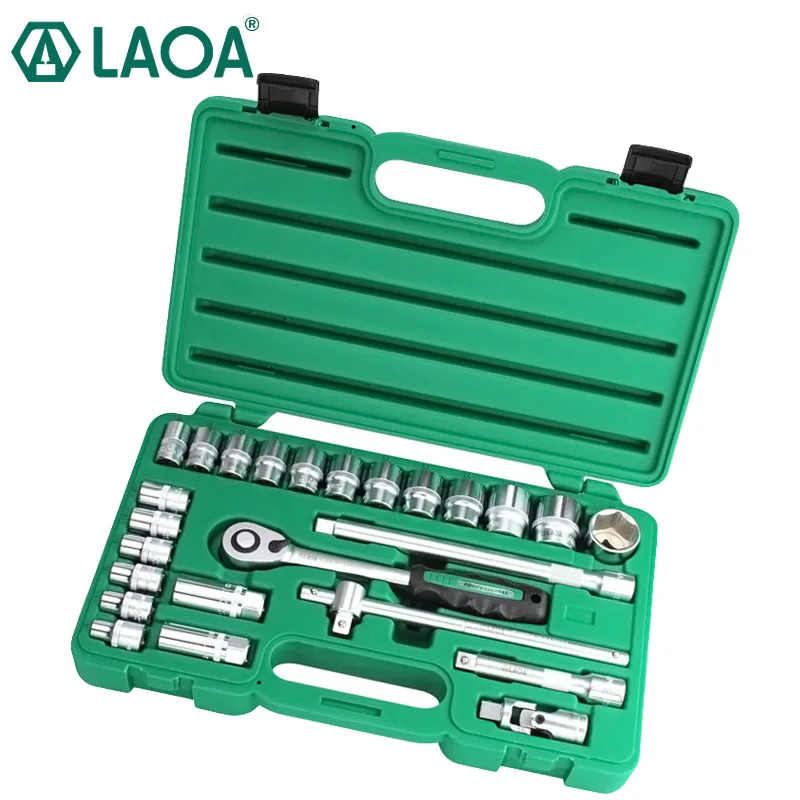 US $64.58 LAOA High quality 52PCS Car Repair Tool Set Socket Wrench Set Ratchet Wrench Tools Kit Vehicle Automobile Maintenance Box