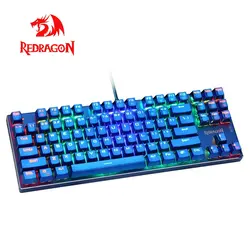 Redragon USB Механическая игровая клавиатура эргономичная RGB цвет светодио дный клавиши с подсветкой полный ключ анти-ореолы 87 проводной ПК