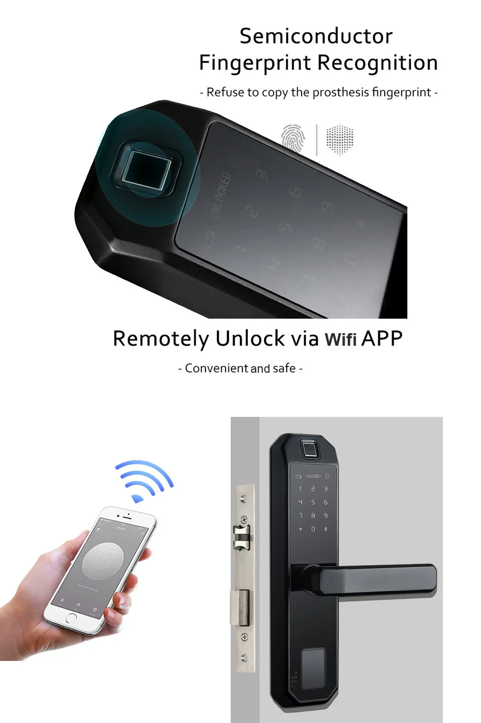WiFi биометрический дверной замок с отпечатком пальца, умный цифровой замок с паролем, электронный дверной замок с приложением Tuya