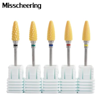

1 Ceramic Nail Drill Bit Cuticle Burr Milling Cutter Yellow Grinding Head for Electric Manicure Machine Pedicure Nail Art Tool