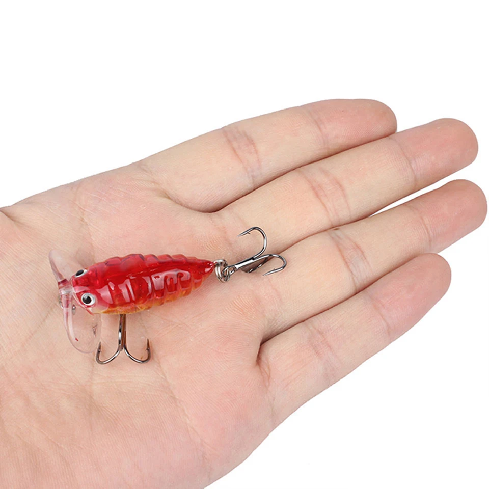 

WALK FISH 1Pcs Fishing Lures Bait Insects 4cm 4.2g Hard Bait 2 Hooks Bionic Cicada Bait Warped mouth bass kill