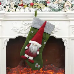 Украшения Рождественские чулки детские конфеты сумки кулон орнамент подарок Санта Клаус вечерние фланелевые носки Висячие торговый центр
