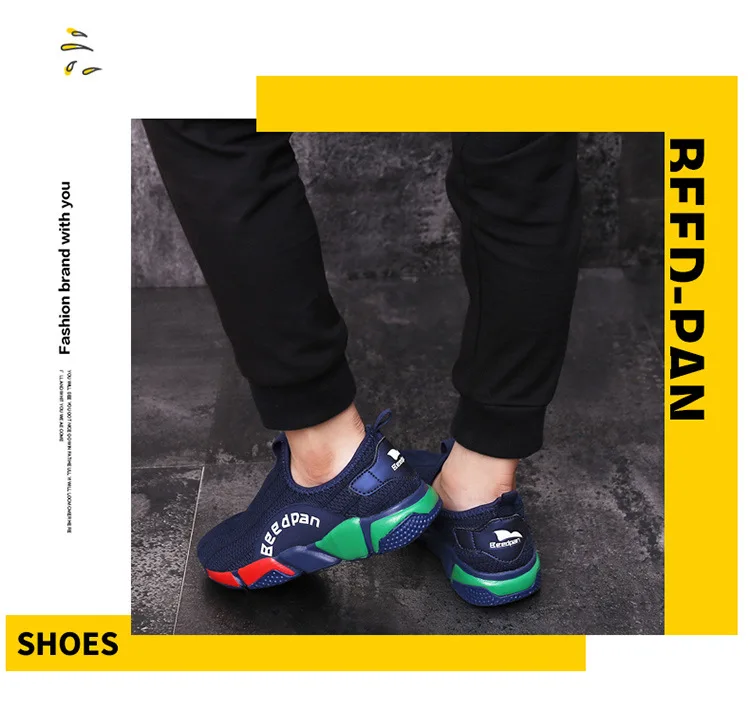 Size 26-39 Boys Running Shoes Fly Weaving Mesh Kids Sports Shoes Anti-slip Children Walking Jogging Footwear Breathable