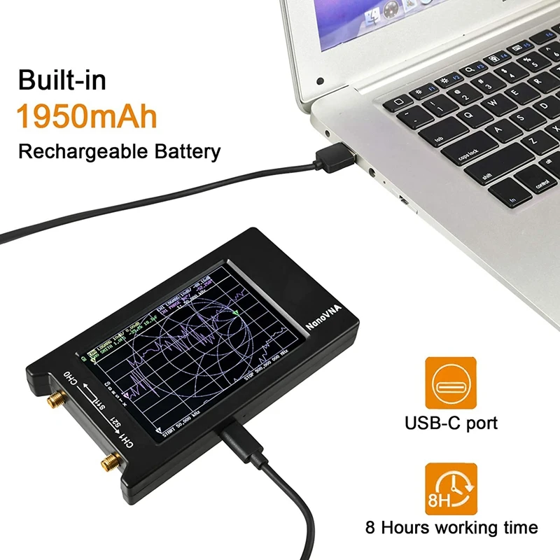 cable toner tracer NanoVNA-H4 Vector Network Analyzer 10KHz-1.5GHz HF VHF UHF Antenna Analyzer Measuring,with LCD Press Screen Nano VNA cable tester tracer