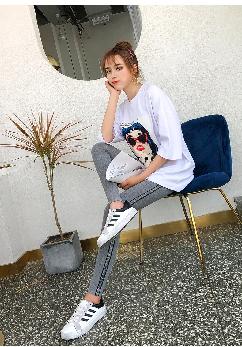 ONLyounFashion/облегающие Женские Леггинсы для бега, горизонтальные полосатые брюки стрейч большого размера, брюки-карандаш облегающие штаны