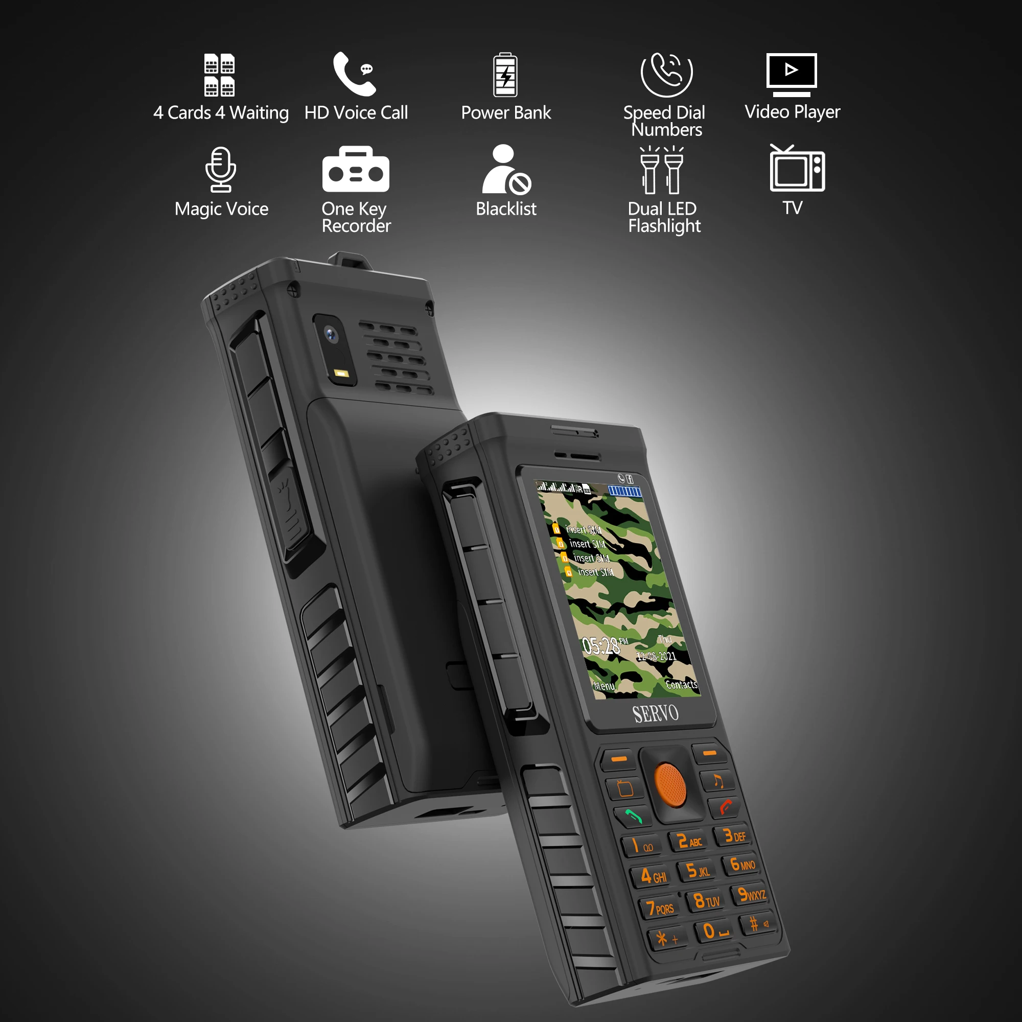 Мобильный телефон SERVO X3 PRO 4 SIM-карты режима ожидания быстрый циферблат цифры один
