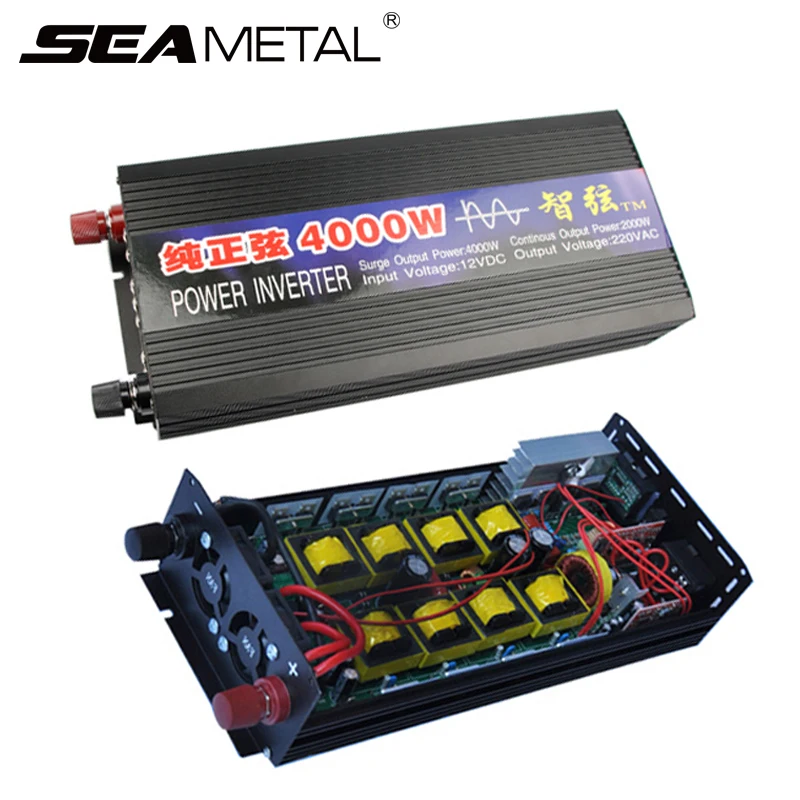 

Car Inverter Pure Sine Wave 4000W 2000W Power Inverter 12 220 2000 Power Supply Converter Auto Inverter 12V 220V Accessories