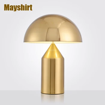 

Modern Mushroom Table Lamps for Living Room Bedroom Desk Lamp Gold Metal Led Stand Light Fixtures Bedside Bar Standing Lights