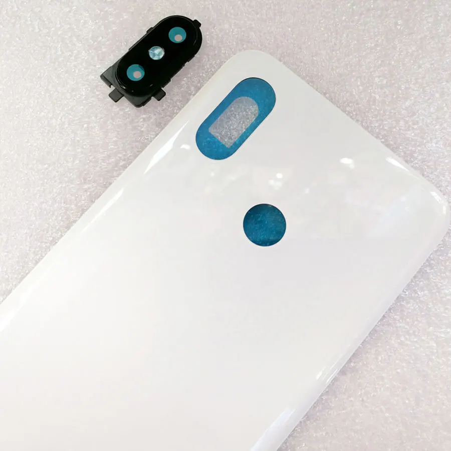 Стеклянный чехол для батареи, задняя крышка корпуса для Xiaomi mi 8 mi 8, задняя крышка для батареи, сменный жесткий чехол+ клейкая наклейка - Цвет: White