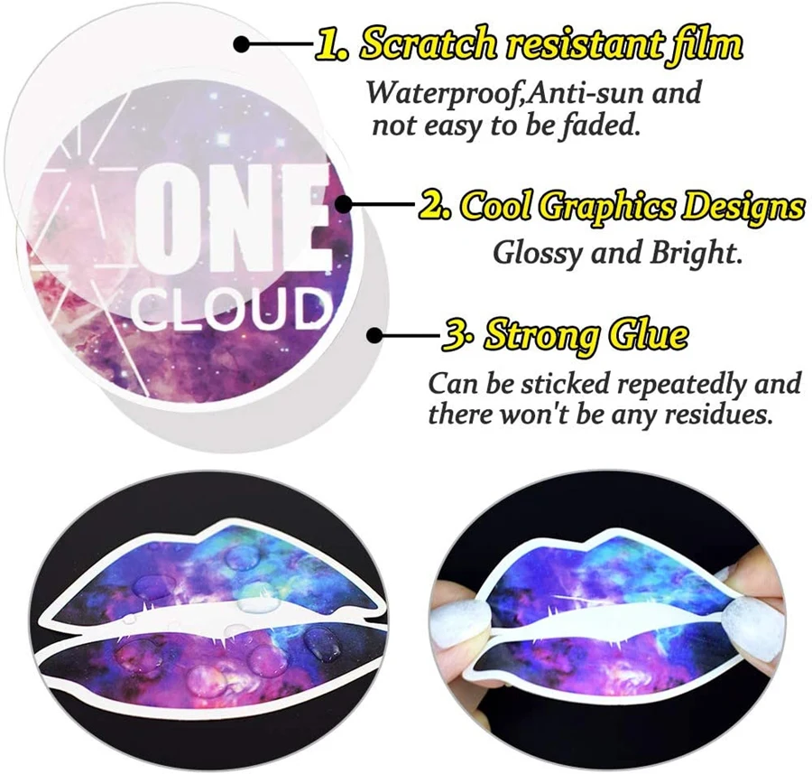 50 PCS Mixed Galaxy Stickers Stars Dream Anime Cartoon Stickers for Laptop Computer Skateboard Luggage Phone Moto Car Decals