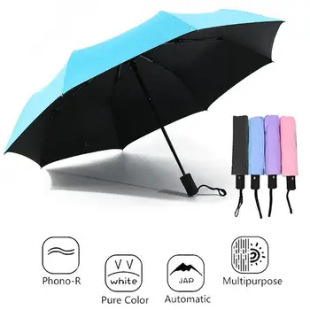 

Black Steel Waterproof Cloth Compact Folding Automatic Folding Umbrella Portable Sun Umbrella Home Furnishing Multi-Function