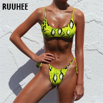 

RUUHEE 2020 Brazilian Bikini Swimwear Women Leopard Swimsuit Sexy Bikini Push Up Bathing Suit Beachwear Female Biquini