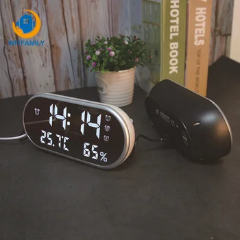 

Digital Temperature Humidity Function Digital Alarm Clock Snooze Table watch with USB charge tablel Clock Backlight Clocks