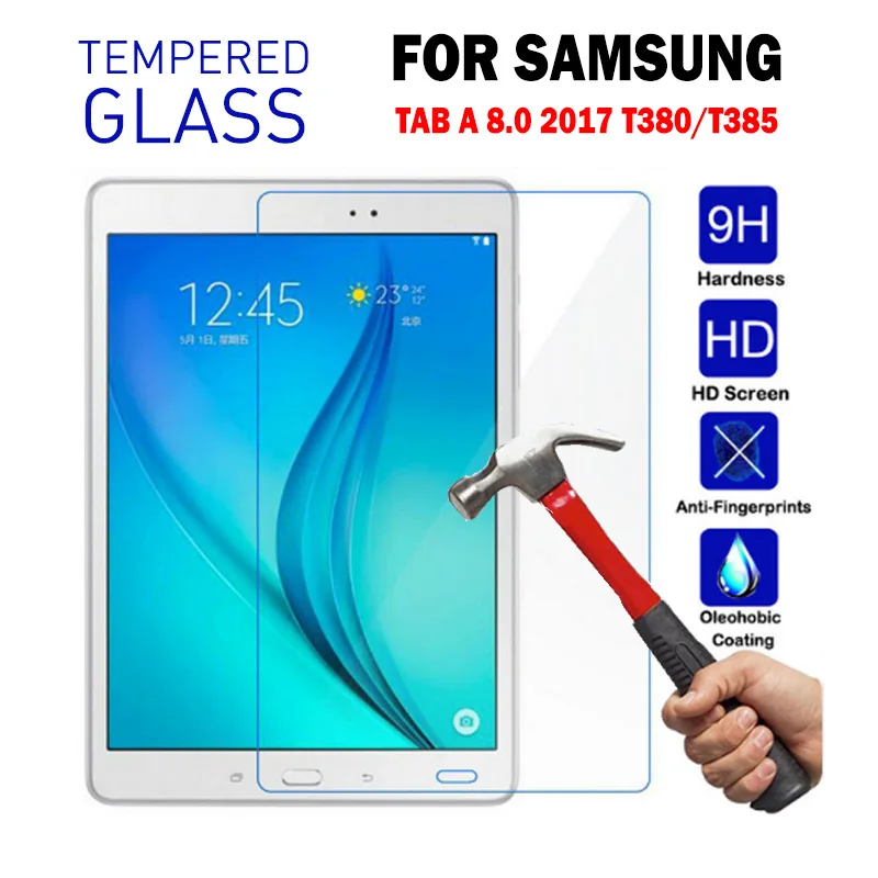 2017 T380 T385 Закаленное стекло для samsung TAB A 8,0 T290 T295 P200 защитная пленка протектор экрана для samsung Tab A 8,0 крышка - Цвет: 2017 T380 T385