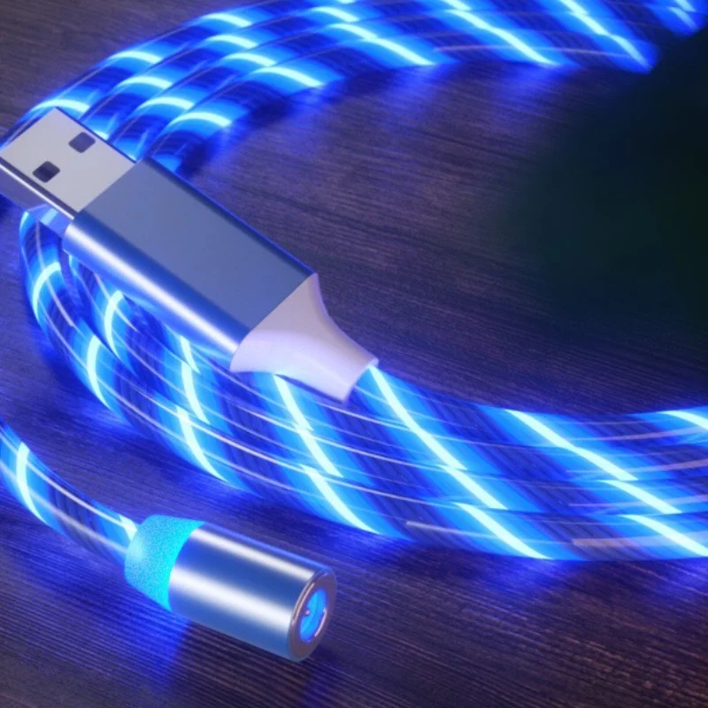 Магнитный светодиодный кабель USB для быстрой зарядки с разъемом type-C, магнитное зарядное устройство для Xiaomi, кабель Micro USB для iPhone, huawei, samsung, кабель