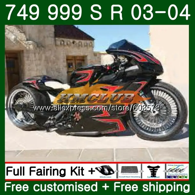 Корпус для поездок на мотоцикле DUCATI 749-999 749S 999 S 2003 2004 2005 2006 комплект 48CL. 0 749 999 S R 749R 999R 999 749 03 04 05 06 обтекатель красного и черного цвета