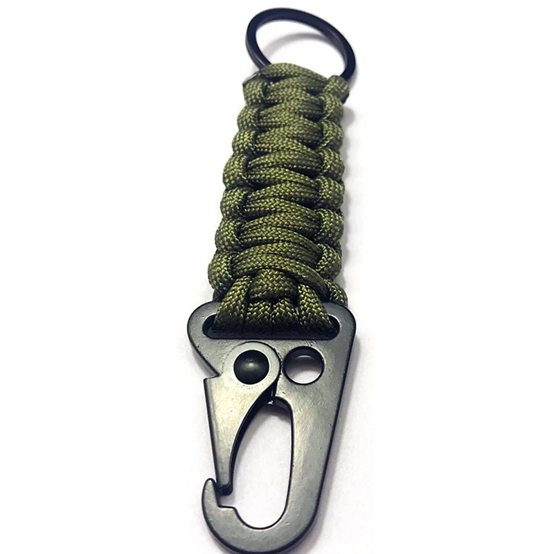 Outdoor Camping EDC Paracord Rope Survival Kit Military Cord With Carabiner Keychain Chain Ring  Emergency MultifunctionTools